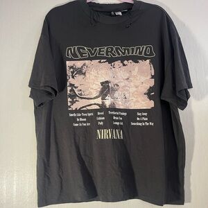 H&M Nirvana Graphic Tee - Dark Gray